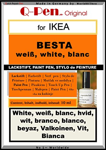 Q-Pen Ausbesserungsfarbe passend für Ikea BESTA weiß - white - blanc