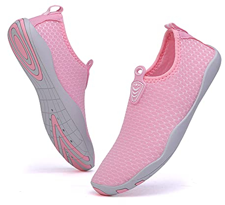 Vsufim Schnell trocknende Wassersport-Barfußschuhe, Aqua-Socken für Schwimmen, Strand, Pool, Surfen, Yoga, für Damen und Herren, Pink, 7.5 Women/6.5 Men