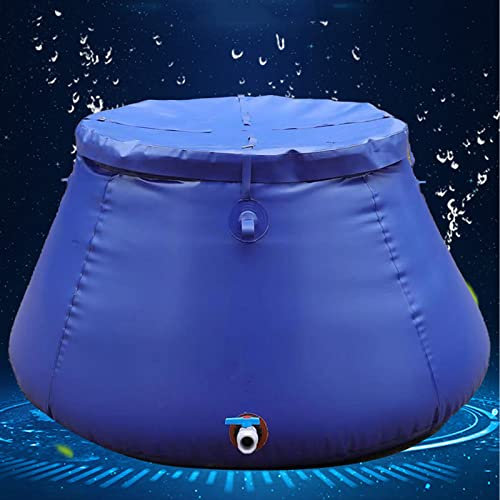 EUPXRHY Faltbare Regentonne, Wasserfass 100L 200L 300L 500L 1000L 2000L Tragbarer Camping Wasserkanister mit Hahn, Reißwiderstand Notwasserbeutel mit Großem Fassungsvermögen,300L