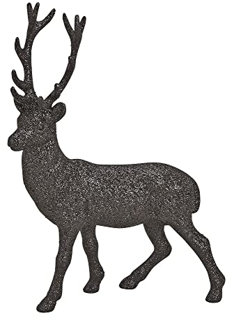 Miss Lovely Große Deko-Figur Weihnachts-Aufsteller Hirsch in schwarz Glitzer Weihnachten Weihnachts-Deko Weihnachtsschmuck Advent Winter-Dekoration Geschenk-Idee Herbst-Deko (Schwarz Glitzer)