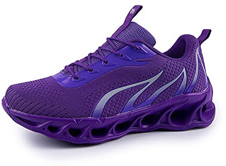 Letuwj Scarpe casual da corsa da uomo comode scarpe sportive primaverili leggere e traspiranti, Viola, 44 EU