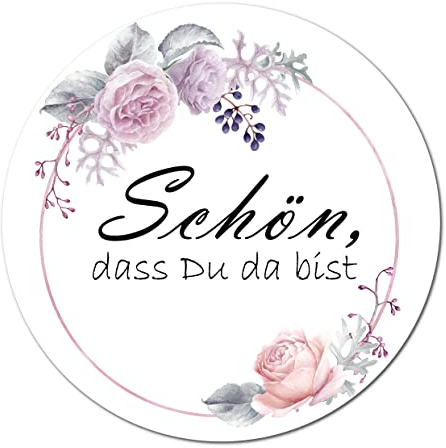 Auped Hochzeit Aufkleber schön dass du da bist 100 Stück Boho Gastgeschenk Sticker Rund 4cm Durchmesser für Taufe Kommunion Hochzeit Deko Geburtstag und andere Feste (A3/Schön, dass du da bist)
