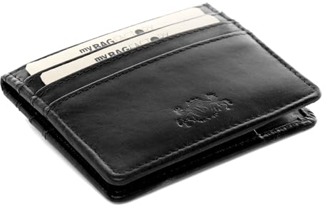 SID & VAIN® Porta tessere RFID protezione vera pelle EARNEST piccolo Portafogli (sottile) Portafogli ultrasottile uomo donna