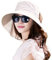 Comhats Sonnenhut Damen UPF 50 + Sonnenschutz Sommerhut mit Nackenschnur für Frauen breite Krempe Klappbarer 69053_beige M