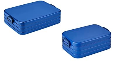 Mepal | Take a Break Duo Pack | Brotdose To Go | Lunchboxen für 2 bis 4 Sandwiches oder 4 bis 8 Brotscheiben | ideal für Meal Prep | Essenbox mit Unterteilung | Vivid blue