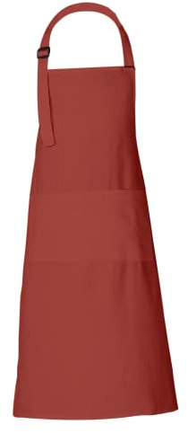 RAJRANG Baumwollschürze Mineralrot 3 Taschen Unisex Küchenschürze zum Kochen Backen Grillen Catering 69 x 89 cm