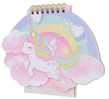 Ciieeo 1stück Titel Einhorn Schreibtischkalender Kreativer Tischkalender Mit Spiralbindung Für Büro Und Zuhause Stilvolle Dekoration Für Jeden