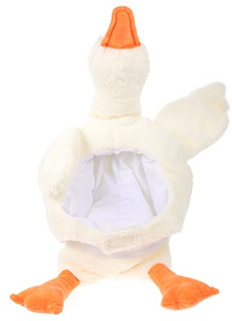 ULDIGI Kopfbedeckung Lustiges Plüschhuttier Niedliche Unisex-tiermütze Mit Ohrenklappen Witziger Hut Cosplay-tierhut Vogelhut Weiß Pp Baumwolle Warm Halten Männer Und Frauen Plüschmütze