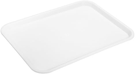 Uxcell Plastic Rectangular Serving Tray, White, 16.1x11.93x0.79 inches, Non-Slip, For Restaurant, Party, Kitchen