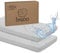 Bisoo Spannbettlaken 75x100 cm für Lauf, Krabbelgitter und Reisebett - wasserdichte Leintuch Matratzenschoner für Laufgitter Baby - 100% Baumwolljersey Öko-Tex Zertifikat - 2 Stück Set Grau 100x75