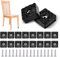 DGHOME 16 Pcs Non-Slip Rubber Furniture Feet Pads with Screws, Heavy Duty 30mm x 30mm Square Floor Protector Pad for Chairs, Table, Sofa Leg, Garden Table(Black)