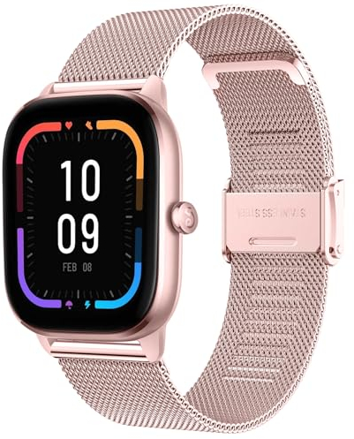 Armband für Amazfit GTS 4 Edelstahl, 20mm Metall Ersatzarmband Mesh Doppelmagnet Armband für Amazfit GTS 3, Amazfit GTS 2, GTS 2 Mini, GTS 2e, Amazfit GTS, GTR 42mm, Bip, Bip Lite, Bip S, Bip U