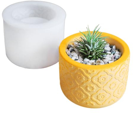 Gativs Stampo in Silicone per Fioriera 1 Pezzo Stampo in Resina Epossidica Stampo per Vaso di Fiori Stampo in Silicone per Vaso di Fiori in Cemento Stampo per Colata di Vasi in Cemento