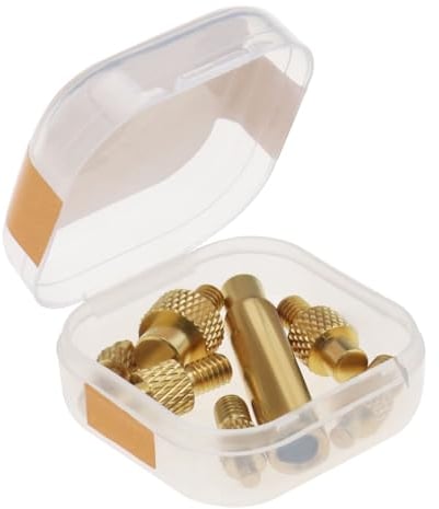 YINETTECH 7PCS Heat Set Insert Tips Sizes M2 M3 M4 M5 M6 M8 Soldering Iron Tips Brass Soldering Tips for 3D Printer Accessories with Storage Box