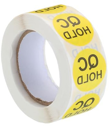 sourcing map Inventur-Qualitätskontrollaufkleber Etiketten 25mm/1 Gelb für Lagerbestand, 1 Rolle 500 Stück