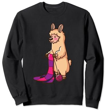 Quilten Häkeln Geschenk Shirt Für Frauen Stricken Lama Sweatshirt