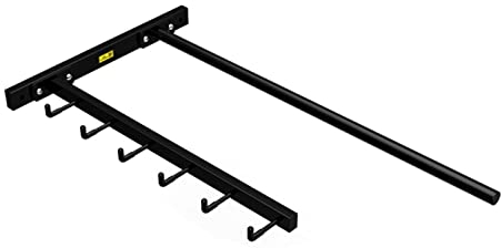 Yogamatten-Aufbewahrungsregal zur Wandmontage, 2 Hängestangen, Yoga-Bälle, Schaumstoffrolle, Handtuchregal für Zuhause, Fitnessstudio, Badezimmer, Zwei Stile, Schwarz (Größe: B)