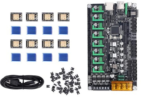 3D-Drucker-Motherboard für MKS Monster8 V2, Verbesserte 32-Bit-8-Achsen-3D-Drucker-Steuerplatine mit TMC2209-Treiber für für Ender 3-Serie, DC12–24 V-Eingang