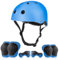 Flintronic Fahrradhelm und Knieschoner Kinder 7 in 1 Set, Fahrradhelm für Kinder, Verstellbarer Protektorenset Kinder für Fahrrad Skateboard Roller Skating Scooter BMX für 2-13 Jahre