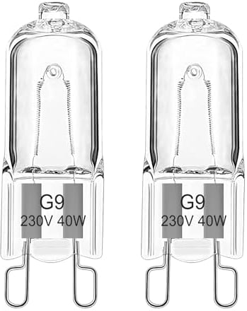 EASYIVY G9 Halogen Oven Bulb 40W 230V 300°C Heat Resistant for AEG/Neff/Zanussi/Smeg/Bosch Oven, Dimmable G9 Microwave Oven Cooker Bulb Applications, Warm White 2700K, 2-Pack