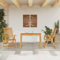 Keyroto Balkon Set 2 Personen Wetterfest Bistro-Set Holz Klappbar Balkon Sitzgruppe Terrassenmöbel-Set Gartenmöbel-Set klappbar mit Rundem Tisch & 2 Stühlen 110 x 55 x 75 cm
