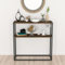 URBNLIVING Table console fine de 90 cm avec 2 étagères ouvertes - Table d'entrée autoportante moderne avec cadre en métal - Table de canapé pour petits espaces - Pour couloir, entrée, salon,