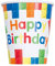 Unique 58236EU - Plastikfreie Papierbecher - 266ml - Bausteine Geburtstag – 8 Stück (1 Stück)