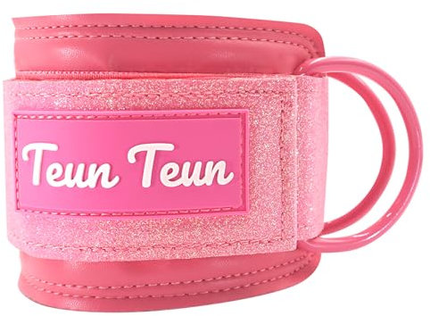 Glitter Ankle Straps for Cable Machine, Glute Kickback Ankle Straps for Women, Cable Attachments for Gym, Ankle Cable Straps for Booty Workout, Leg Extension and Hip Abductors (Pink - Single)