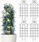 ARIFARO Lot de 4 treillis de jardin en métal robuste pour intérieur/extérieur - 101,6 cm - Pour plantes en pot, plantes d'intérieur, vignes grimpantes, noir