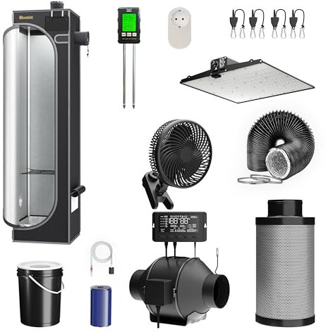 Bloomint Growzelt Komplettset Hydroponik 2.0, smartes Anbauzelt, Stabiler Stoff, effizientes Grow Set (40 x 40 x 160 cm)