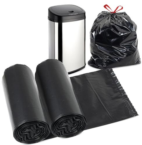 GEEZY 30L Black Bin Bags - 40 Pack Recyclable Anti-Drip Kitchen Bin Liners Strong and Durable Refuse Sacks Home Office Rubbish Bags Household Garbage Bags