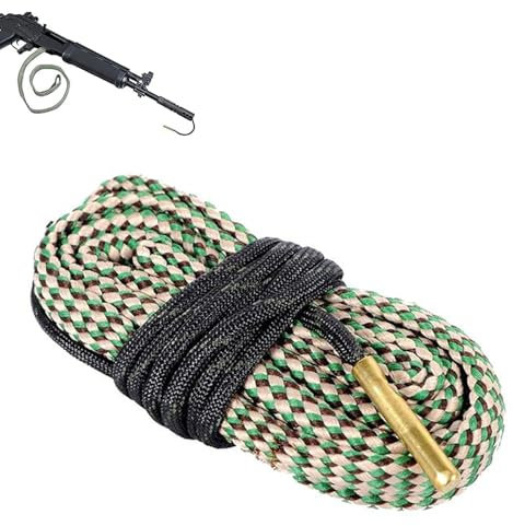 Corde de Nettoyage Barrel Cleaner Excellent pour Calibre .30 Cal .380 30-06 .300 .303 & 7,62mm Kits de Nettoyage pour Fusil Cordon de Nettoyage avec Brosse en Laiton pour Pistolet Fusil Chasse, 1 Pcs