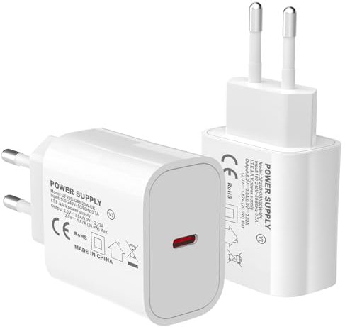 USB C Ladegerät 20W USBC Steckeradapter für iPhone 16 15 14 Plus Pro Max 13 12 11, PD 2.0 iPhone schnellladegerät, Ladestecker iPhone Power Adapter Typ-C Stecker Netzteil