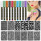 10pcs Tatuaggi Temporanei Pen, 479 Fogli Stencil Tattoo, Ephemeral Tattoo Skin Marker Per Ragazzi, Ragazze, Carnevale, Halloween, Festa di Compleanno