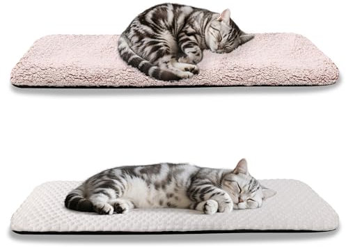Pet Prime Cat Window Sill Mat with Removable Cooling Covers Noise-Free Foam, Breathable Cool Feeling Mesh and Plush Fleece All-Season Cat Bed for Indoor Kitten Non-Slip 35.5x11.5