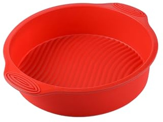 Generisch Runde Silikon Backform (26cm) – für lockere Chiffonkuchen (Rot) | Spülmaschinengeeignet, TÜV-Geprüft – Ideal für Profi-Bäcker (Rot)