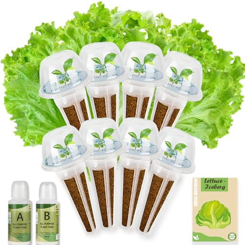 Herblink 8-Pod Iceberg Lettuce Seed Pod Kit for Aerogarden, Includes Iceberg Seeds - Universal Hydroponic Pods Indoor Gardening Supplies (8-Pod)
