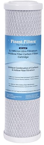 Finest-Filters 10″ Replacement Cartridge for Countertop Filter System. 0.1 Micron Ultra-Filtration Hollow Fiber Carbon- Removes Odours & Impurities, Better Tasting Water,12 Month Filtration (1)