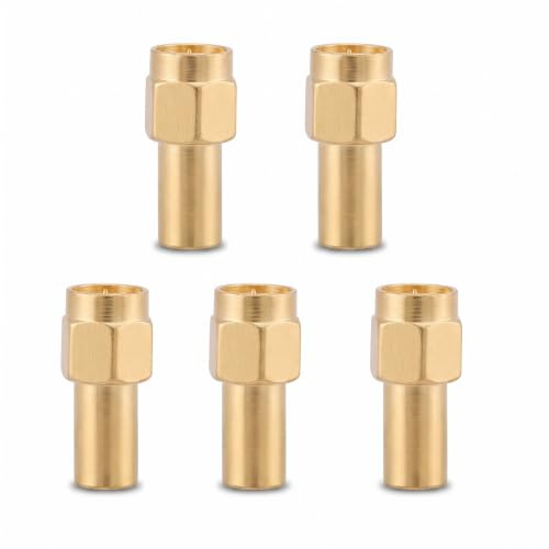Zunate Brass 50 Ohm SMA Male Terminator, Set of 5 for Cable Assembly, Electrical Components