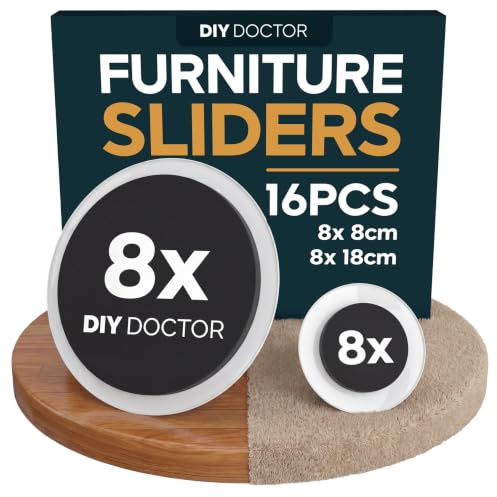 DIY Doctor The Original Deluxe Super Sliders, Furniture Movers, 2 Pack | Glides on Carpet and Wooden Floors · Works Under Appliances