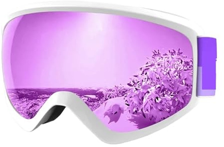 PSNKLMM Children's Snow Goggles Anti-Fog Winter for (8-14) Youth Girls Boys Snow Snowboard(Beige)