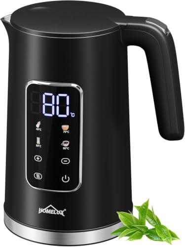 HOMELUX Wasserkocher Edelstahl 1,7 L mit Temperatureinstellung 2200W