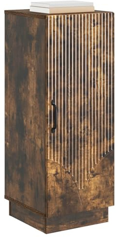 vidaXL Sideboard Geräucherte Eiche 33 x 34,5 x 87 cm Holzwerkstoff, Wohzimmer Aufbewahrung, rechteckiger Buffet Sideboard, moderner Organizer, eleganter Esszimmer Schrank, vielseitig chic