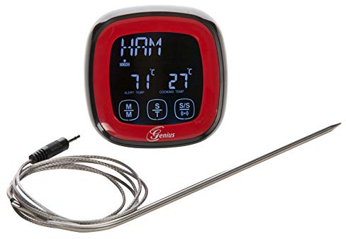 Genius BBQ Grill-Thermometer digital Braten-Thermometer Fleisch-Thermometer Ofen-Thermometer (zwischen 0° - 250°C) - Mit Timer, Küchenwecker und Magnetsystem