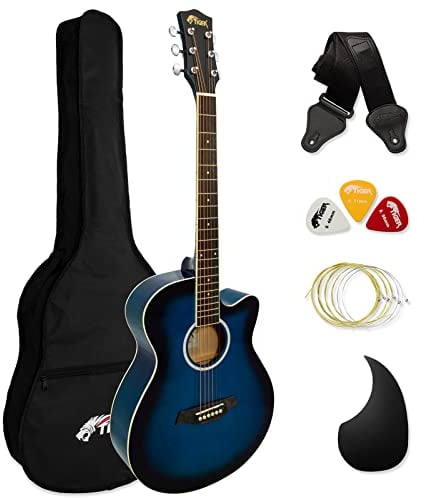 TIGER Akustikgitarre für Anfänger - Blau, Volle Größe