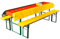 Brandsseller Auflagenset für Bierzeltgarnituren 3-teilig 2 Bankauflagen gepolstert 220x25 cm und 1 Tischdecke 240x90 cm für alle gängigen Festzeltgarnituren Bierbankauflagen Outdoor - WM Gelb