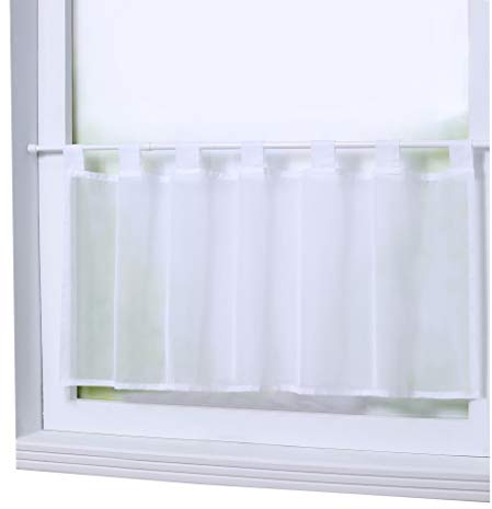 Joyswahl Scheibengardine Voile Bistrogardine »Eva« Unifarbige Kurzstore Transparente Gardine Stores HxB 30x120cm Weiß 1er Pack