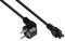 Good Connections P0105-S050 Netzkabel, 5 m, Schutzkontakt-Stecker Typ E+F (CEE 7/7, gewinkelt) an C5 (gerade), Stromkabel für Notebook, Monitor, 0,75 mm² Schwarz