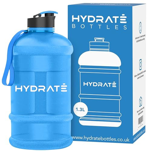 HYDRATE XL Water Jug 1.3 Litre - BPA Free, Flip Cap, Leak Proof Sports Bottle Ideal for Gym, Adults, Blue
