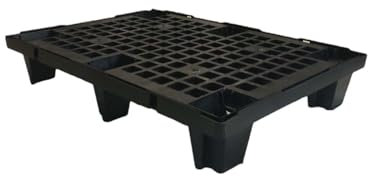 Colleoni.EU - Semi Palet 1/2 Banco 60 x 80 cm de polipropileno ecológico (PP) Semipalé reforzado de 4 Pies Carga estática kg 500 Carga dinámica kg 250 lote de 1 pieza